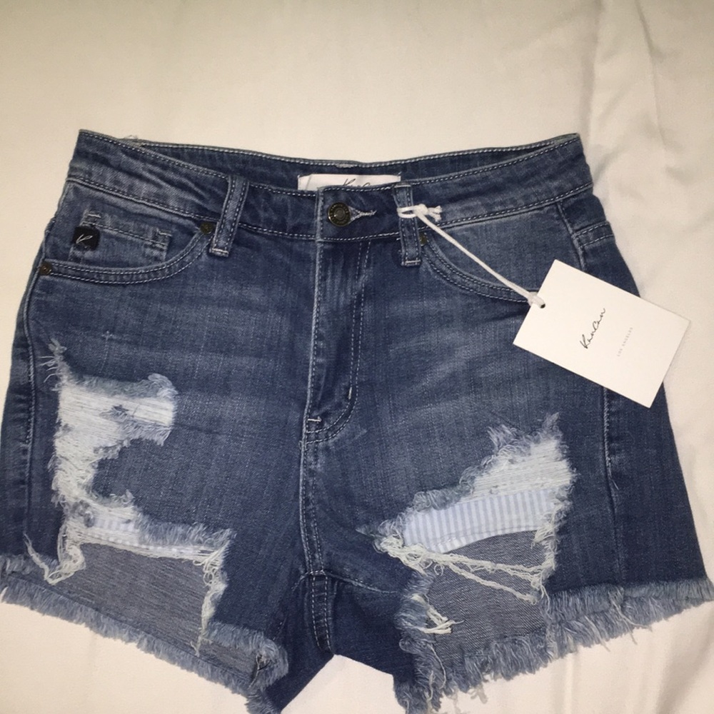 High Rise KanCan Denim Cutoff Distressed Shorts